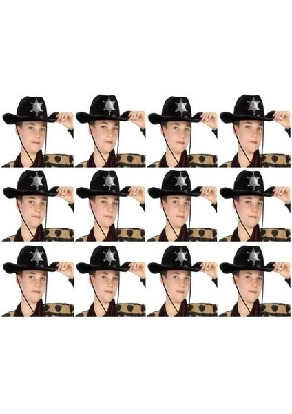 Nessiworld Kovboy Şerif Şapkası Siyah 12 Adet - Kostüm, Parti ve Gösteri Şapkası fiyatları