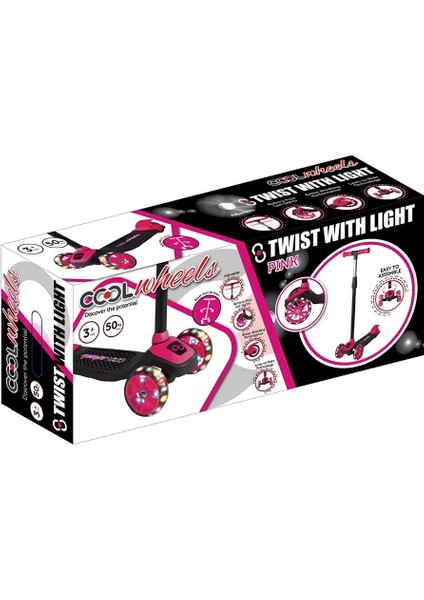 3 Tekerlekli Işıklı Scooter Pembe Renk - 3 Yaş + fiyatları