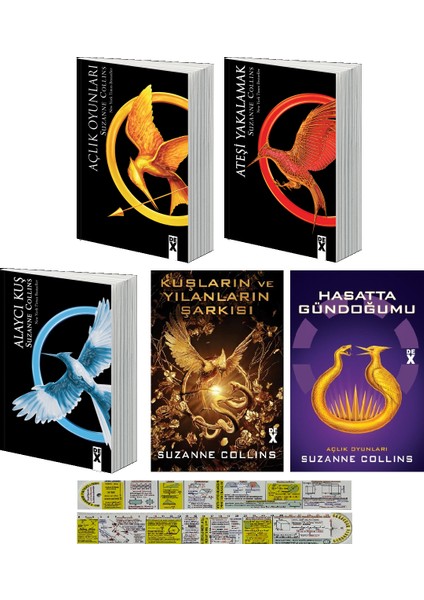 Açlık Oyunları 5 Kitap Set Suzanne Collins Hasatta Gündoğumu + Mat. Öğreten Cetvel