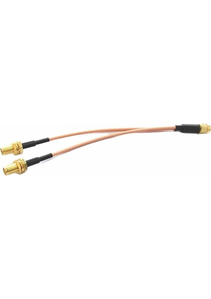Y Tip RG316 15CM 1x Sma Erkek 2x Sma Dişi Kablo Rf Uzatma Kablosu Altın Kaplama Soket 0-6ghz Wi-Fi Anten Fpv Lora Helium Router Modem Koaksiyel Gps Gsm Gprs