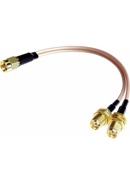 Y Tip RG316 15CM 1x Sma Erkek 2x Sma Dişi Kablo Rf Uzatma Kablosu Altın Kaplama Soket 0-6ghz Wi-Fi Anten Fpv Lora Helium Router Modem Koaksiyel Gps Gsm Gprs