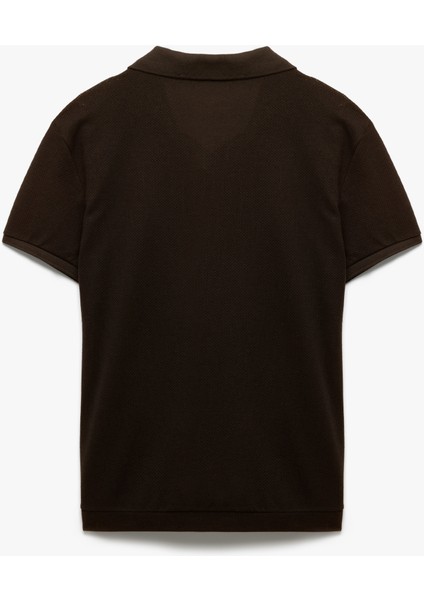 Dokulu Regular Fit Kısa Kollu V Yaka Polo Tişört fırsatları