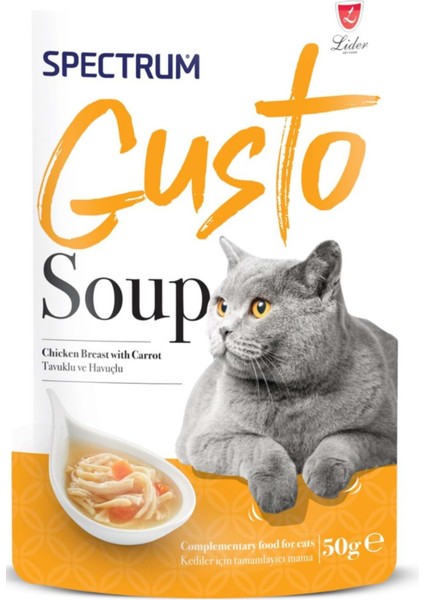 Gusto Tavuklu ve Havuçlu Kedi Çorbası 50GR - 20 Adet
