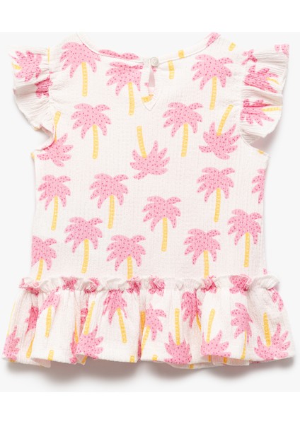 Fırfır Detaylı Kolsuz Bisiklet Yaka Baskılı Atlet fiyatları