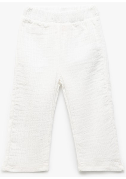 Beli Lastikli Pamuklu Cepli Müslin Pantolon
