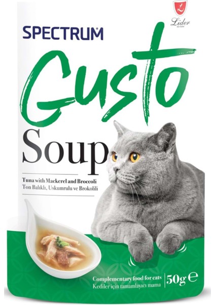 Gusto Ton Balıklı Uskumru ve Brokolili Kedi Çorbası 50GR - 20 Adet
