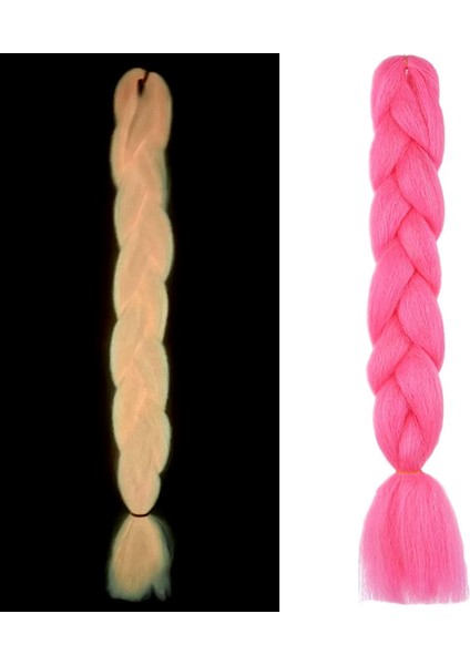 Fosforlu Neon Örgülük Saç 100 Gr. - Koyu Pembe Yeni