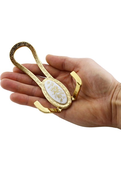 Portmanto Vestiyer Duvar Banyo Askısı Metal Dolap Elbise Askılığı Gold Beyaz Desenli 4 Adet indirimleri