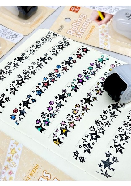 Boyanabilir Süsleme Bandı Yıldız Desenli Damga /mühür/kaşe/kitap Mühür/stamp/seal