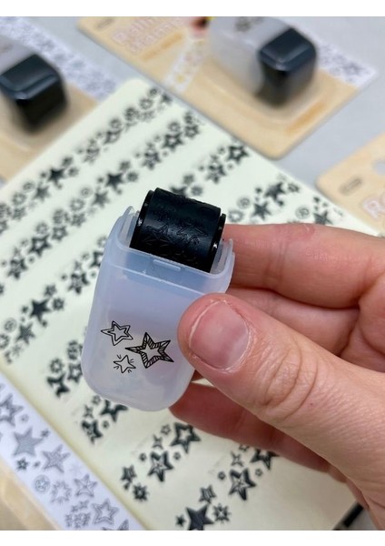 Boyanabilir Süsleme Bandı Yıldız Desenli Damga /mühür/kaşe/kitap Mühür/stamp/seal fırsatları