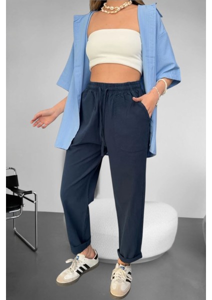 Keten Pantolon Hambez Alt Eşofman Rahat Kalıp Büyük Beden Ham Bez UNISEX%100 Pamuk Relaxed Beden Aralığı M-6xl