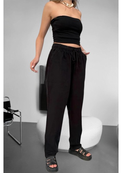 Keten Pantolon Hambez Alt Eşofman Rahat Kalıp Büyük Beden Ham Bez UNISEX%100 Pamuk Relaxed Beden Aralığı M-6xl