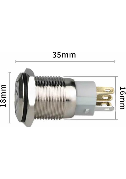 16mm Metal Buton Beyaz Power Sembol Led Işıklı Panel Montaj Düz Kafa Kilitlemeli DC 6A 12V IP67 Su Geçirmez Düğme Başlatma Kontrol Otomasyon Araba Makina Bilgisayar fiyatları