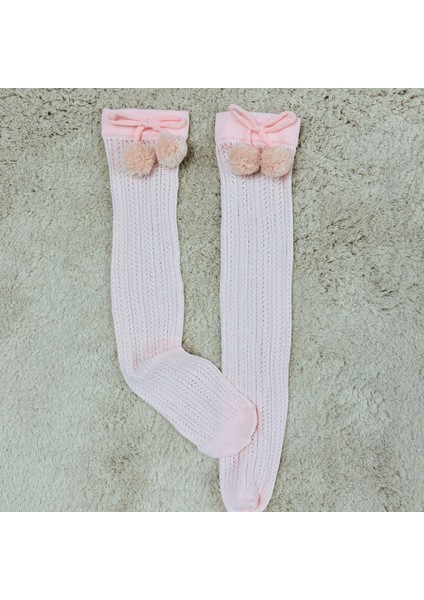 Kız Çocuk Ponponlu Diz Altı Çorap 2 çift fiyatları
