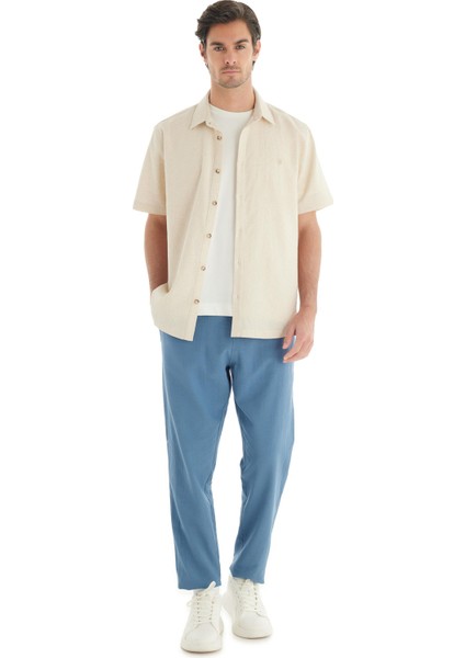 Erkek Preimum Keten Kısa Kol Bej Gömlek C8T3N7O04 fiyatları