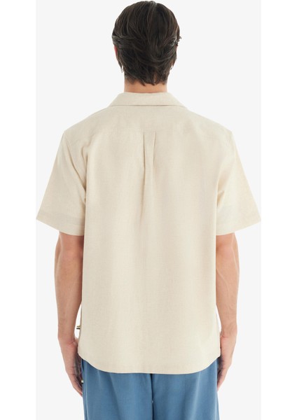 Erkek Preimum Keten Kısa Kol Bej Gömlek C8T3N7O04 fırsatları