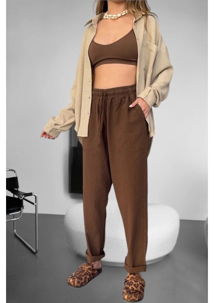 Keten Pantolon Hambez Alt Eşofman Rahat Kalıp Büyük Beden Ham Bez UNISEX%100 Pamuk Relaxed Beden Aralığı M-6xl modelleri