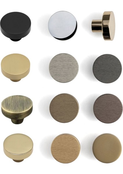 1910 Tek Delikli Düğme Kulp Fırçalı Rose Renk Çap 38 mm modelleri