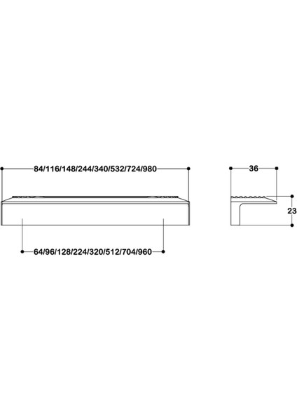 9064 Line-Çizgili Kulp Altın Renk Tek Adet 960 mm fiyatları