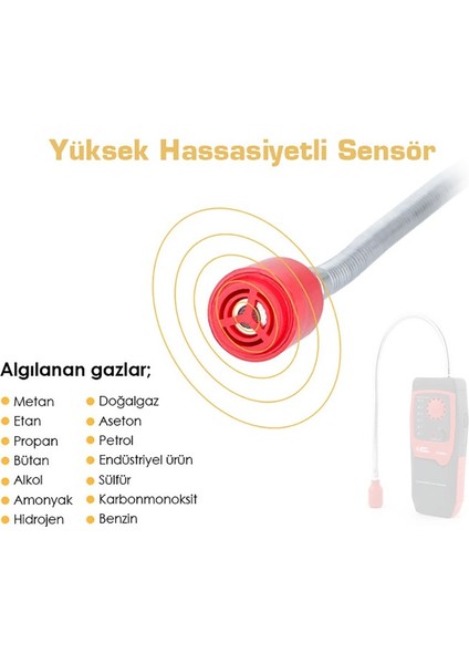 AT8800L Yanıcı Gaz Kaçak Dedektörü | Seviye Alarmlı fırsatları