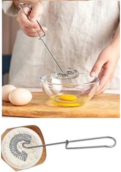 Yaylı Yumurta Çırpıcı Metal Yeni Model Mikser Krem Sos Karıştırıcı Saplı