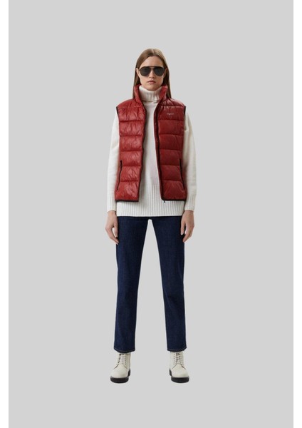 Yalıtımlı Regular Fit Kadın Yelek Bordo