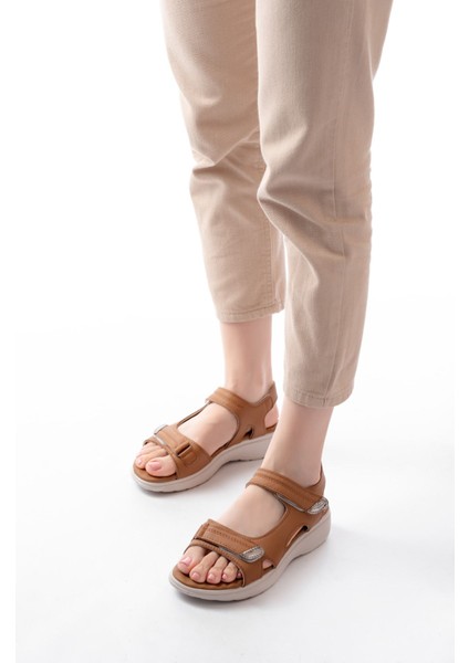 DM-363 Taba Baret Cırtlı Dikişli Günlük Kadın Sandalet fiyatları