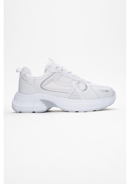 Bağcıklı Anorak Kadın Spor Ayakkabı Beyaz Gümüş fiyatları