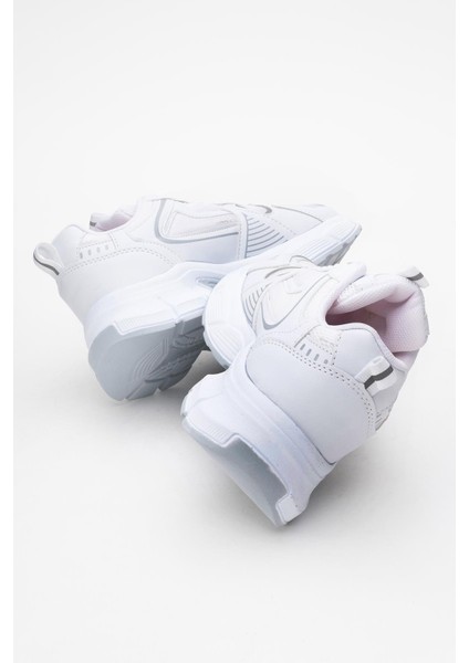 Bağcıklı Anorak Kadın Spor Ayakkabı Beyaz Gümüş fırsatları