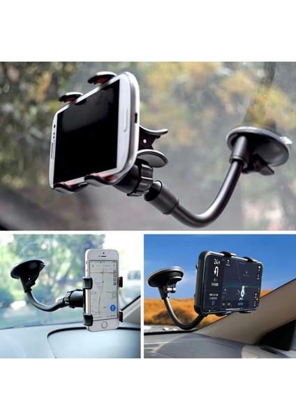 Akrobat Cama Sabitlenen Güçlü Vakumlu 360 Derece Dönen Tüm Modellere Uyan Oto Telefon Tutucu (4887)