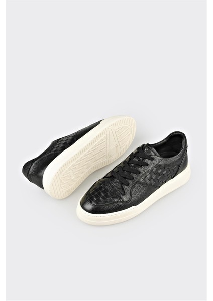 Siyah Deri Erkek Spor Ayakkabı modelleri