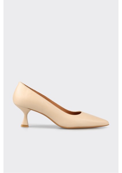 Naturel Deri Kadın Stiletto