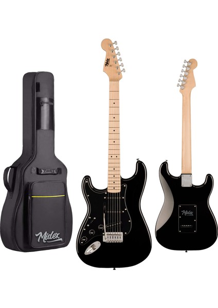 RPH-31BK Solak Elektro Gitar Seti Maple Klavye Strat Kasa Sss Manyetik
