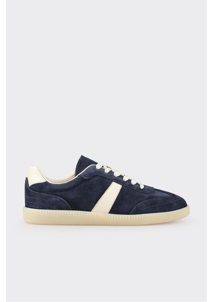 Lacivert Deri Kadın Spor Ayakkabı