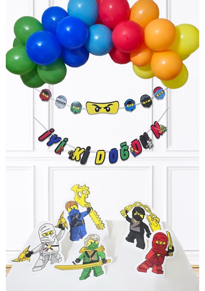 Ninjalar Tema Doğum Günü Balon Zinciri Seti Ninja Konsept Doğum Günü Süsleme Seti