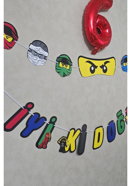 Ninjalar Tema Doğum Günü Balon Zinciri Seti Ninja Konsept Doğum Günü Süsleme Seti