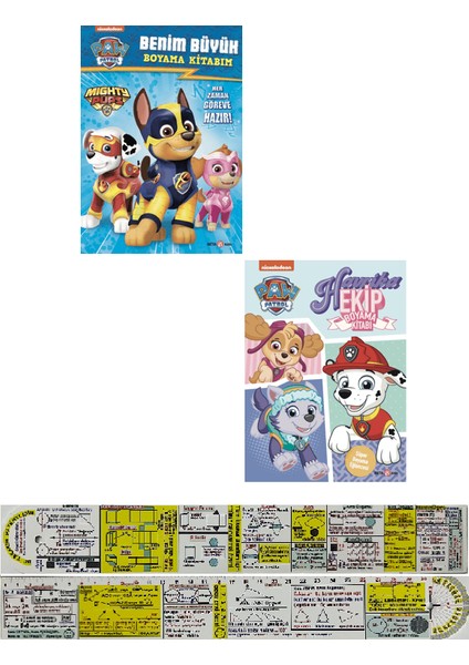 Paw Patrol Benim Büyük Boyama Kitabım + Havrika Ekip Boyama Kitabı 2'li Set + Cetvel