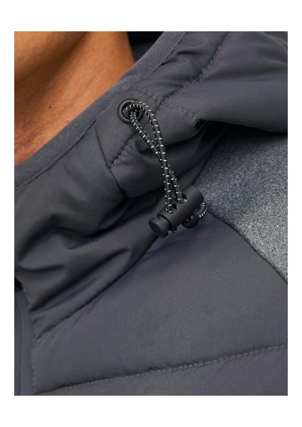 Jack Jones Erkek Asfalt Gri Kapüşonlu Hibrid Mont 12241622G fiyatları
