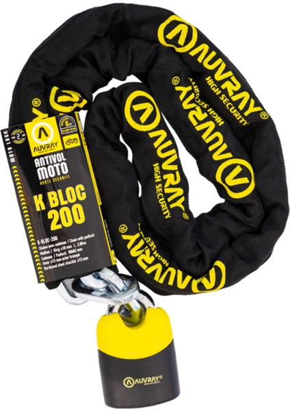 K-Bloc 200 Zincir + U-Kilit (200 Cm) modelleri