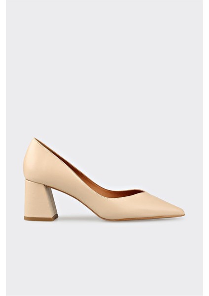 Naturel Deri Kadın Stiletto
