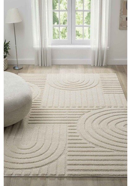 Yumuşak Peluş Post Krem Shaggy Çocuk Odası Oturma Odası Salon Mutfak Halısı