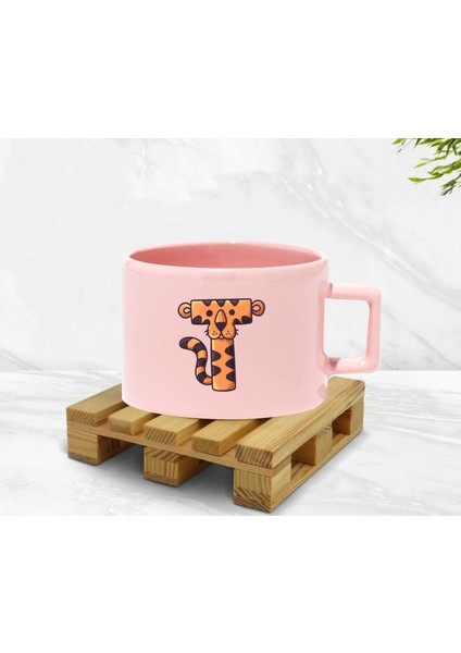 T Harfli Baskılı Renkli Komik Kupalar