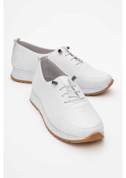 Kadın Bağcıklı Günlük Ayakkabı Beyaz Cilt