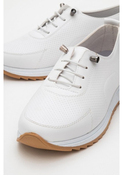Kadın Bağcıklı Günlük Ayakkabı Beyaz Cilt modelleri