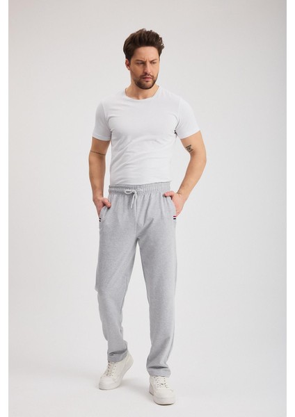 Siyah-Antrasit Erkek Fermuarlı Cepli Nakış Detaylı Düz Paça Rahat Kesim Günlük 2'li Eşofman Altı indirimleri