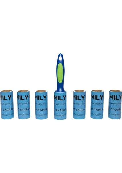 Co. Kedi Köpek Saç Kıl Tüy Toplayıcı Rulo 1 Rulo 6 Yedek Her Biri 60 Yaprak