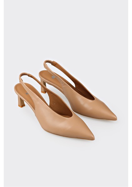 Naturel Deri Kadın Topuklu Ayakkabı fiyatları