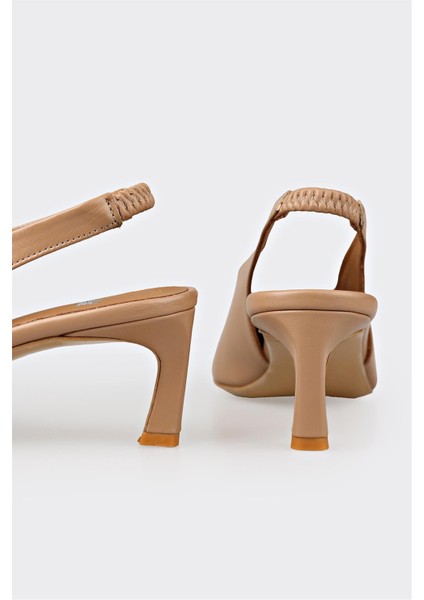 Naturel Deri Kadın Topuklu Ayakkabı fırsatları