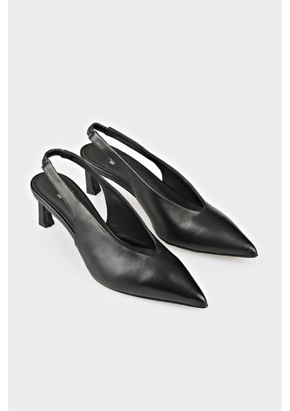 Siyah Deri Kadın Topuklu Ayakkabı fiyatları