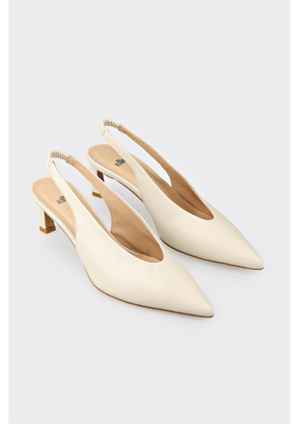 Bej Deri Kadın Topuklu Ayakkabı fiyatları